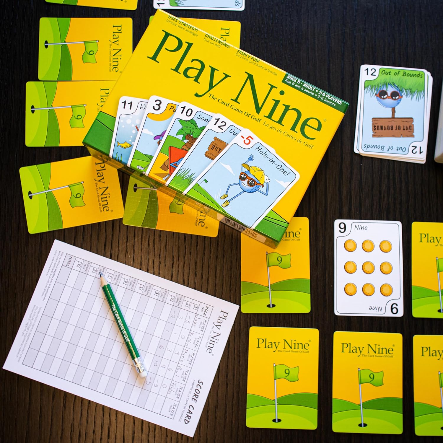 Play Nine - Das Kartenspiel des Golfs: Traditionelles familienfreundliches Partyspiel für Erwachsene, Jugendliche und Kinder