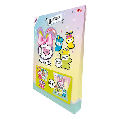 Topps New! I Love Bunnies (Bow Edition) - Multipack - contains 4 packets of Bunny figurines. Each packet contains a Bunny figure plus 4 trading cards.