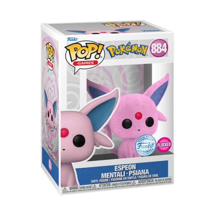 Funko POP! Games: Pokemon - Espeon - (Flocked) - Collectable Vinyl Figure - Gift Idea - Official Merchandise - Toys for Kids & Adults - Anime Fans - Model Figure for Collectors and Display