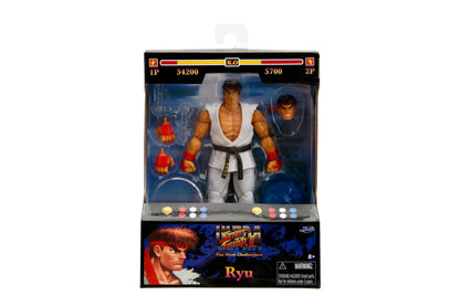Jada - Street Fighter II Ryu, Articulated Figure 15 cm, with Interchangeable Hands and Head, Accessories and 20 Articulated Points (253252025)