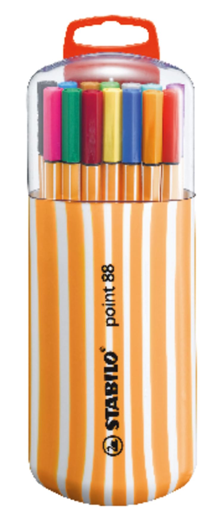 Fineliner - STABILO point 88 - Zebrui Case - 20 pcs - Assorted Colours - with hanging tab
