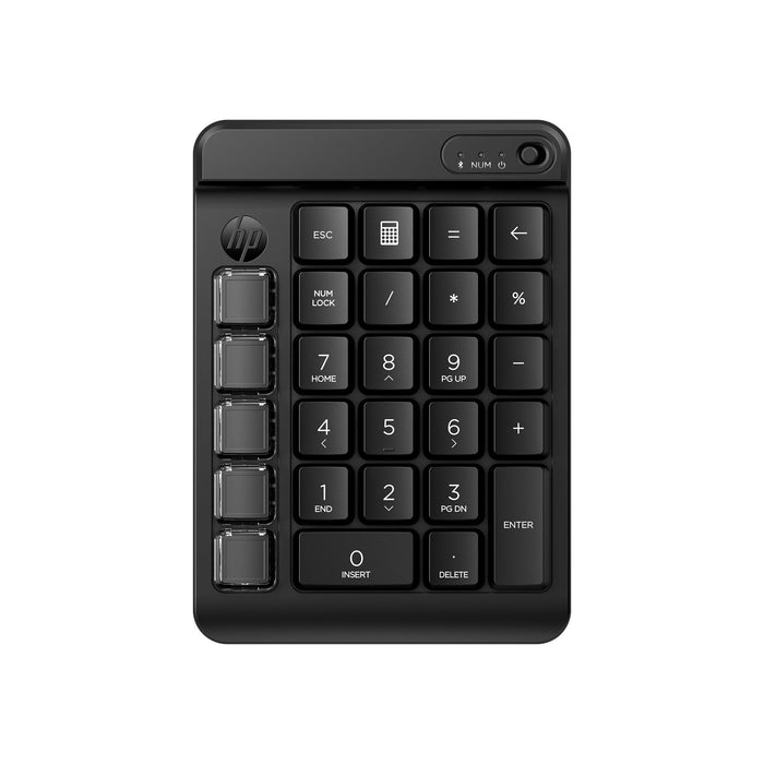 HP 430 Programmable Wireless Keypad - Compatible with Chrome, PC or Mac - Bluetooth - Mechanical Keys - Swappable Keycaps - 9 Programmable Keys - Spill Resistant - Up to 24 Months Battery - Black