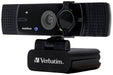 Verbatim Webcam with Dual Microphone, External Camera for Computer or Laptop with Ultra HD 4K Auto Focus, Rotating 360° for Video Calls in Home Office or Streaming Cam