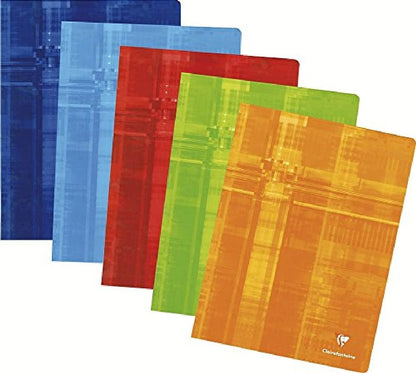 Clairefontaine 3311C - Schulheft / Heft DIN A4+ 24x32 cm, 24 Blatt 90g, französische Lineatur, geheftet, farbig sortiert, 1 Stück 24x32 cm französische Lineatur