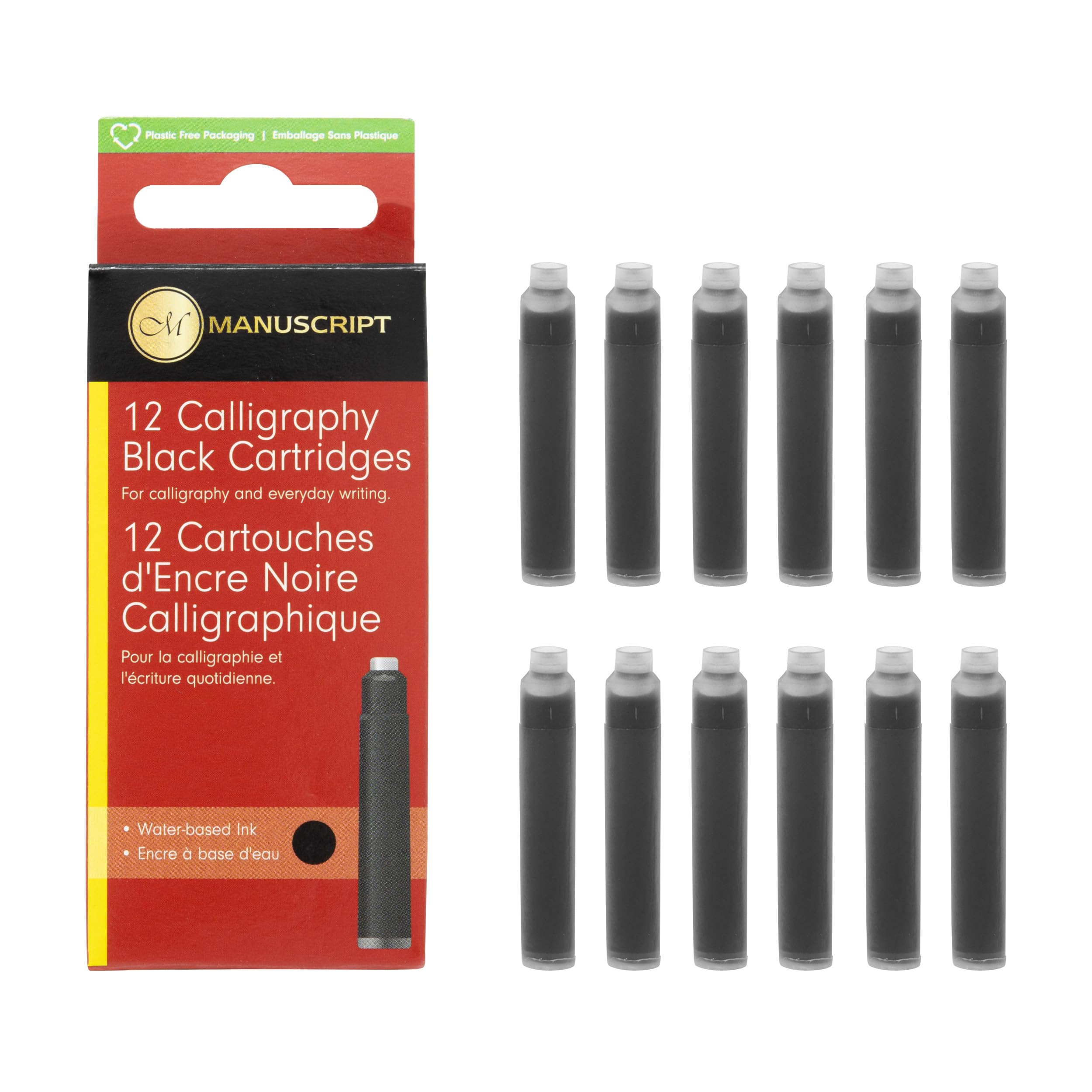 12 Manuscript Calligraphy Black Cartridges