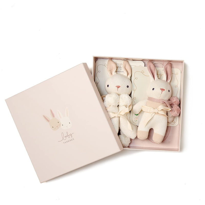 ThreadBear Design: Pretty Baby Threads Soft Teddy Doll for Christening Gifts Adorable Baby Threads for Newborns Cute Teddy Dolls for Baby Showers (Cream Gift Set
