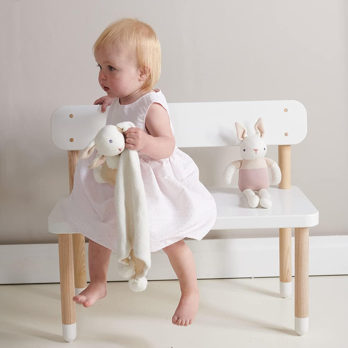 ThreadBear Design: Pretty Baby Threads Soft Teddy Doll for Christening Gifts Adorable Baby Threads for Newborns Cute Teddy Dolls for Baby Showers (Cream Gift Set