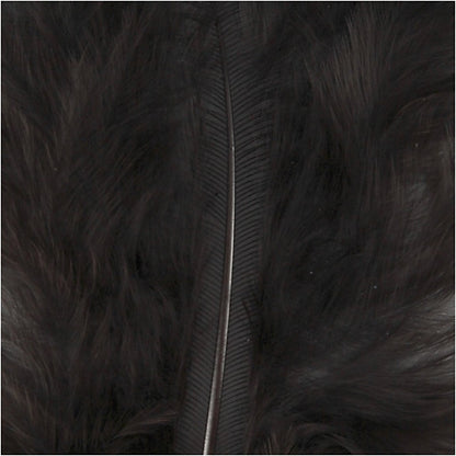 Feathers, size 5-12 cm, black, 15pcs