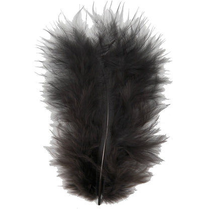 Feathers, size 5-12 cm, black, 15pcs
