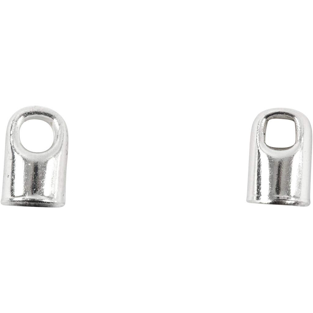 End Caps, D: 4,2 mm, silver-plated, SP, 8 pcs