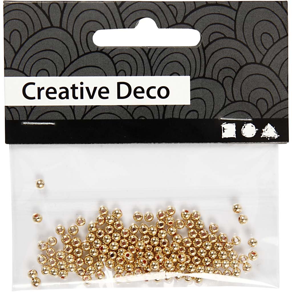 Wax Beads, D: 2,7 mm, gold, 150pcs