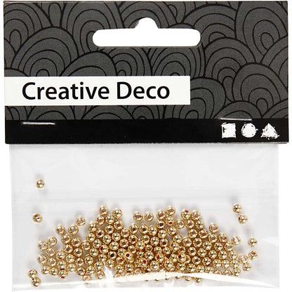 Wax Beads, D: 2,7 mm, gold, 150pcs