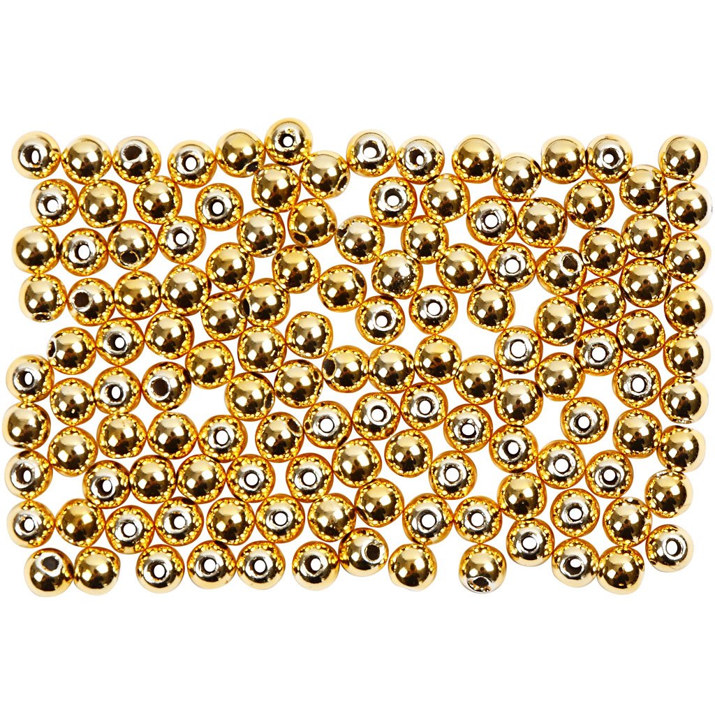Wax Beads, D: 2,7 mm, gold, 150pcs