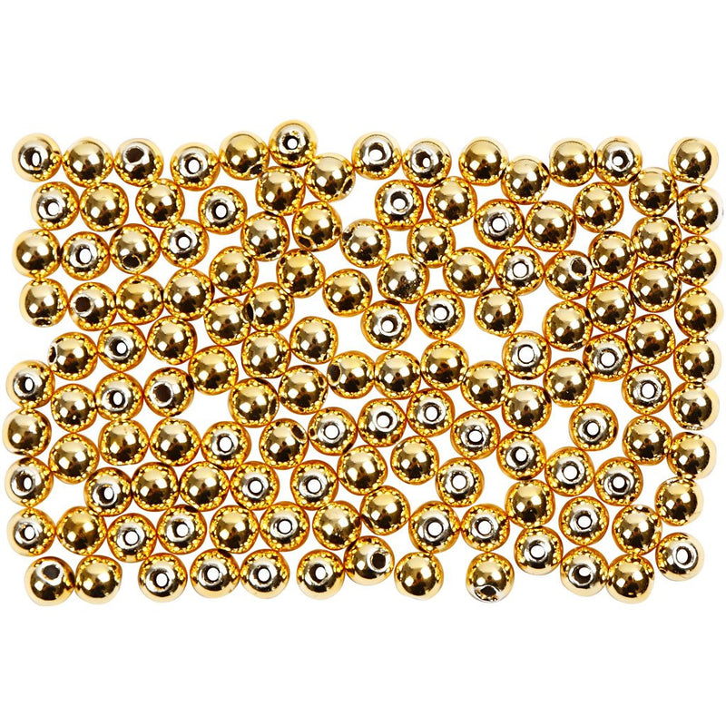 Wax Beads, D: 2,7 mm, gold, 150pcs