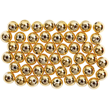 Wax Beads, D: 5 mm, gold, 100pcs