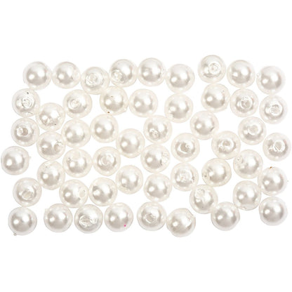 Wax Beads, D: 5 mm, mother-of-pearl, 100pcs