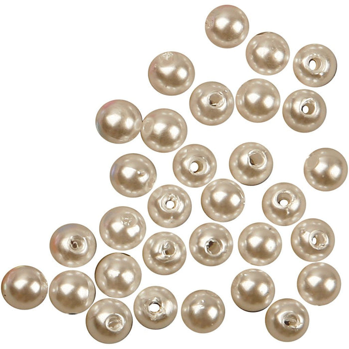 Wax Beads, D: 5 mm, mother-of-pearl, 100pcs