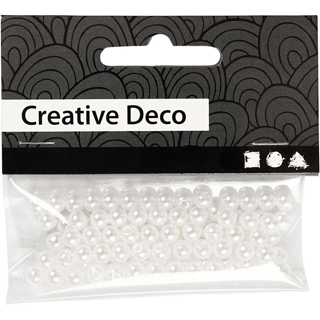 Wax Beads, D: 5 mm, mother-of-pearl, 100pcs