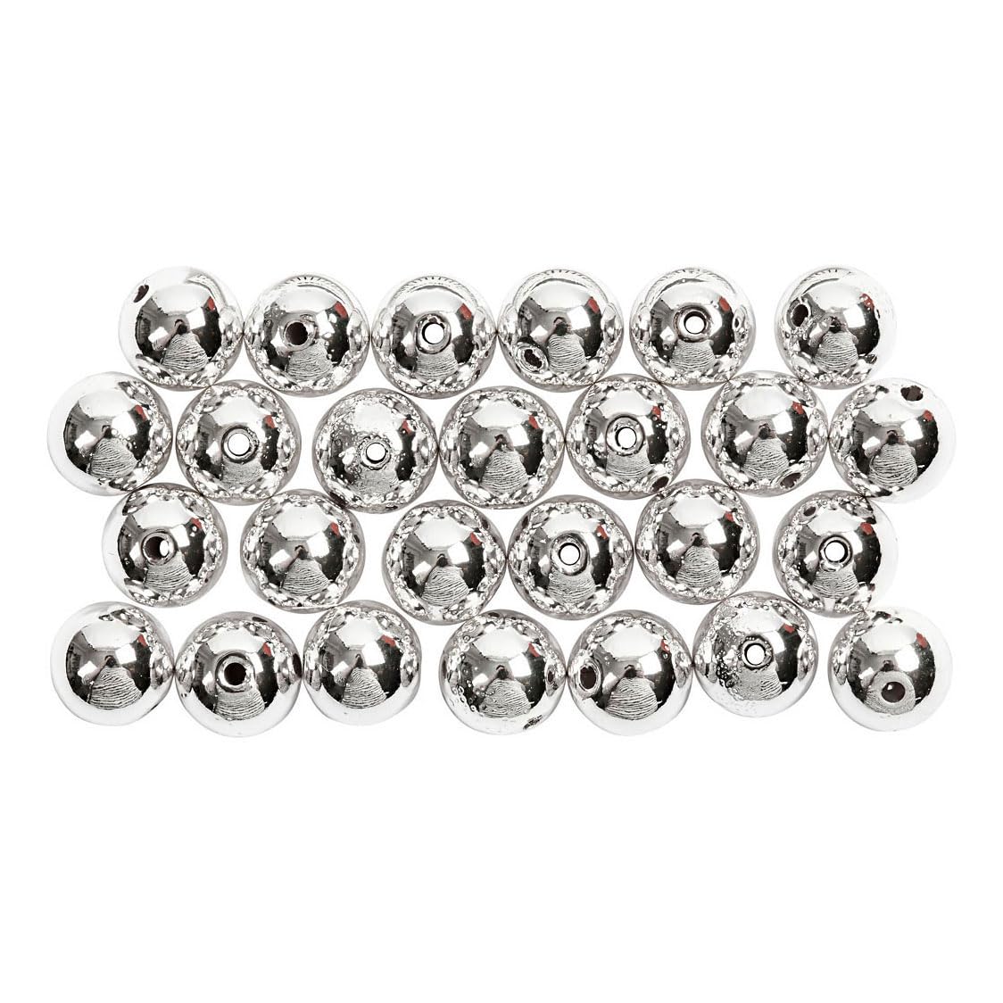 Wax Beads, D: 8 mm, silver, 50pcs