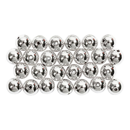 Wax Beads, D: 8 mm, silver, 50pcs