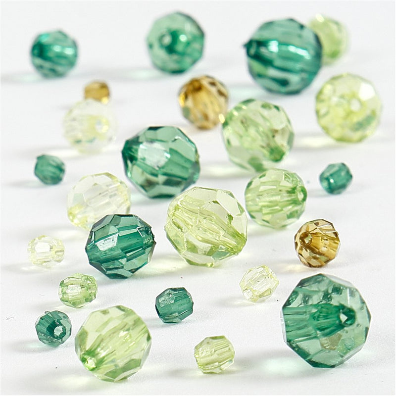 Creativ Company 618811 - Cuentas facetadas (40 unidades), color verde