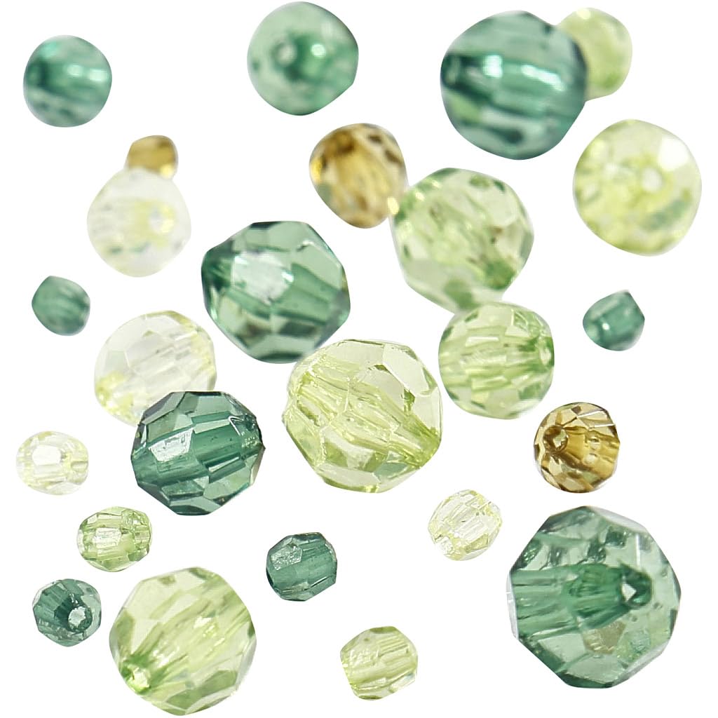 Creativ Company 618811 - Cuentas facetadas (40 unidades), color verde