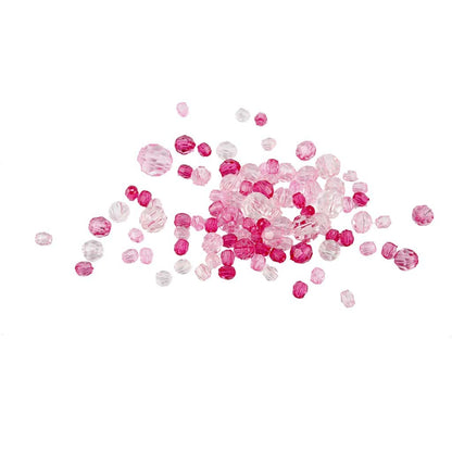 Creativ Company 618841 45-Piece Faceted Bead Mix, Pink Harmony