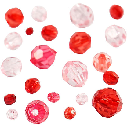 Creativ Company 618851 45-Piece Faceted Bead Mix, Red Harmony