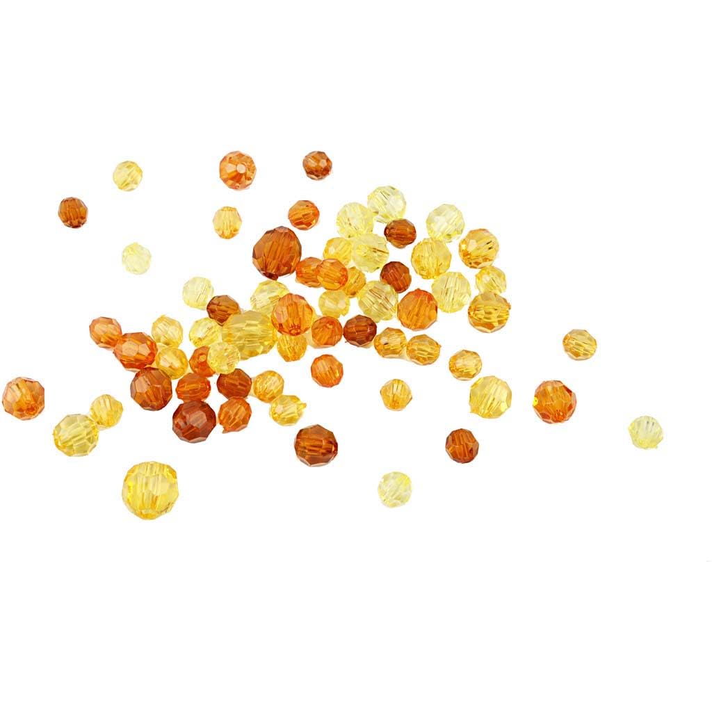 Creativ Company 618861 45-Piece Faceted Bead Mix, Yellow Harmony