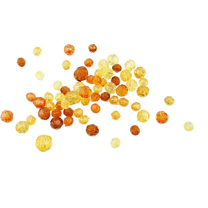 Creativ Company 618861 45-Piece Faceted Bead Mix, Yellow Harmony