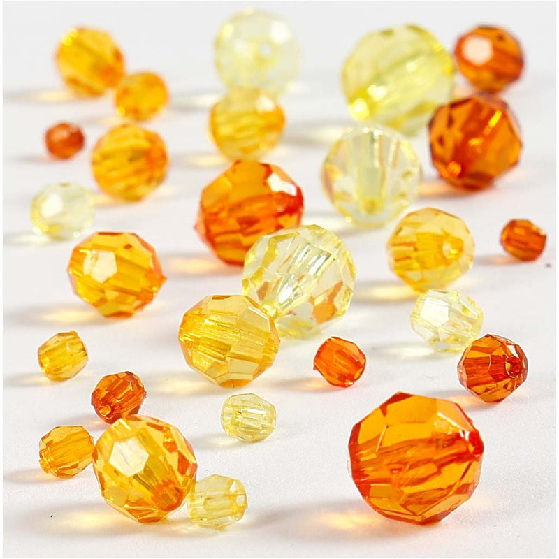 Creativ Company 618861 45-Piece Faceted Bead Mix, Yellow Harmony