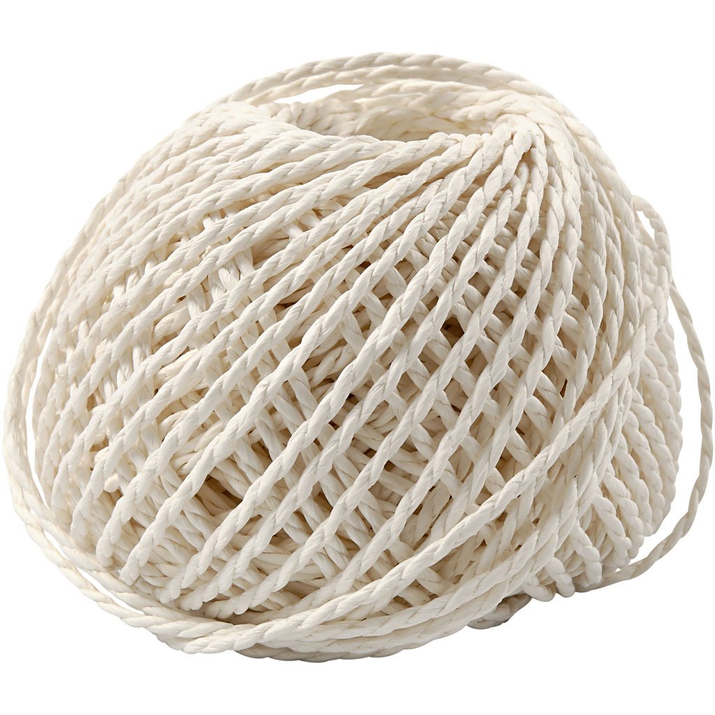 Papiergarn, Stärke 2,5-3 mm, weiß, 150 g