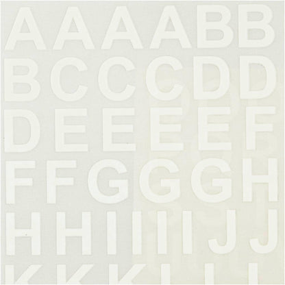 Creativ Company Rub-On Sticker Buchstaben und Zahlen Weiß, 2 Bögen