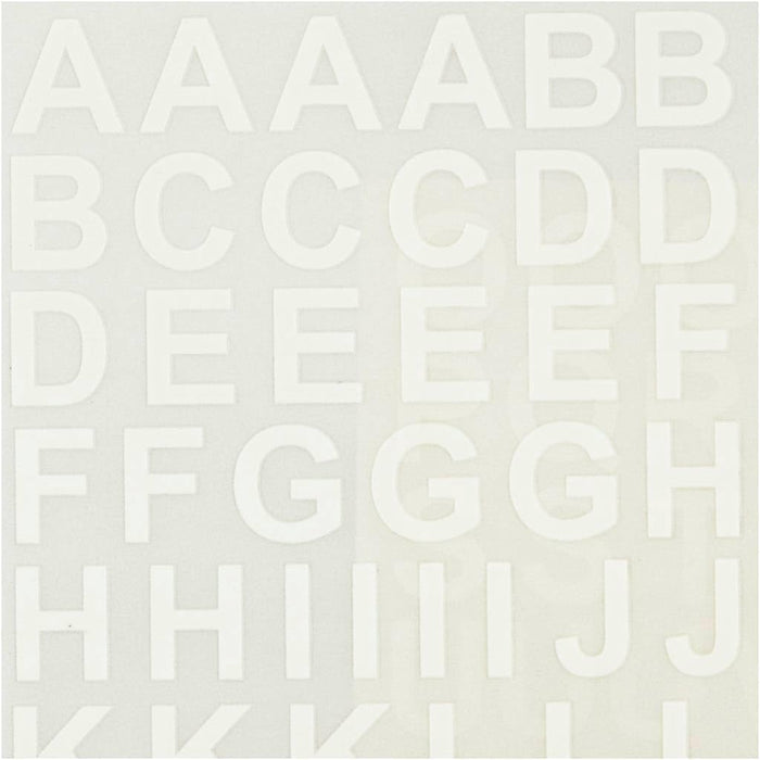 Creativ Company Rub-On Sticker Buchstaben und Zahlen Weiß, 2 Bögen