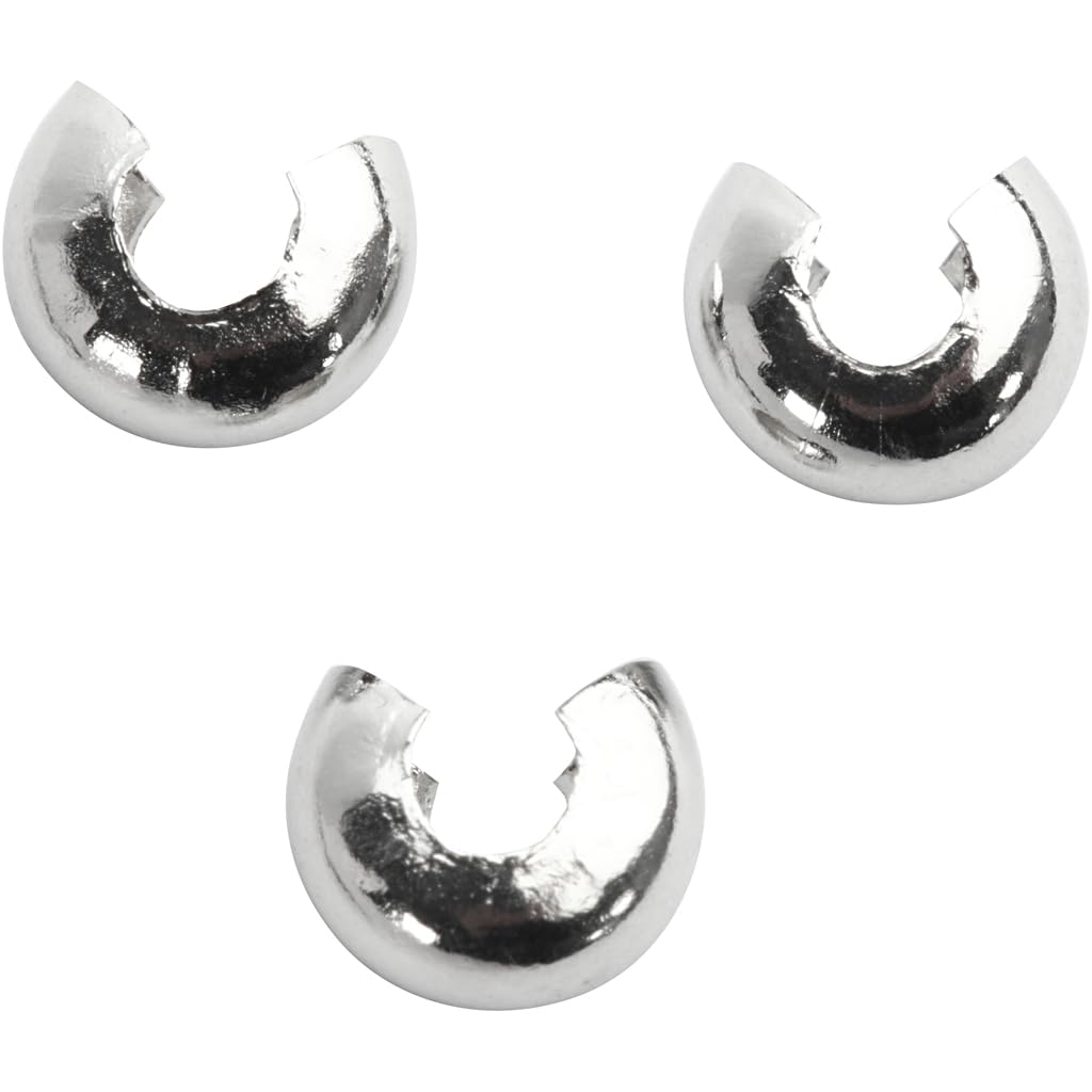 Bow Covers – Crimp Beads – Silver – 5 mm – Pack of 50