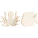 Creotime Wooden octopus and fish to decorate 16 x 11 cm