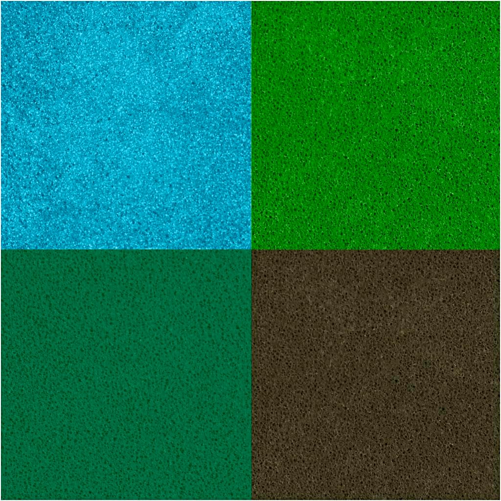 Stempelkissen, H: 2 cm, Größe 3,5x3,5 cm, Grün, Hellgrün, Olivgrün, Aqua, 4 STK/ 1 Pck. creotime