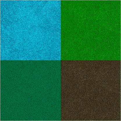 Stempelkissen, H: 2 cm, Größe 3,5x3,5 cm, Grün, Hellgrün, Olivgrün, Aqua, 4 STK/ 1 Pck. creotime