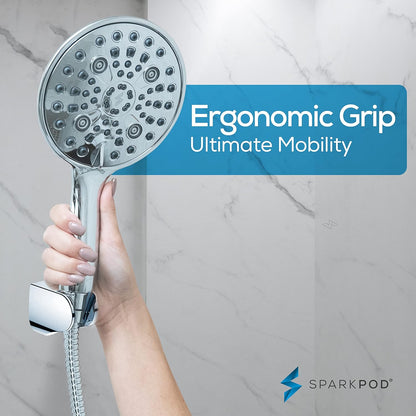 SparkPod 6 Function High Pressure Handheld Shower Head Chrom
