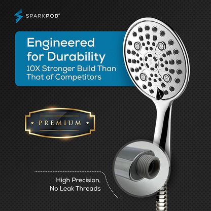 SparkPod 6 Function High Pressure Handheld Shower Head Chrom