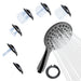 SparkPod 6 Function High Pressure Shower Head 6`` Wide Grey