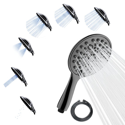 SparkPod 6 Function High Pressure Shower Head 6`` Wide Grey