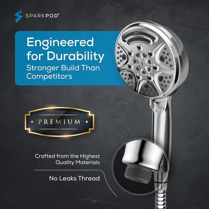 SparkPod 5`` 9 Setting Shower Head With On/Off Switch Chrome