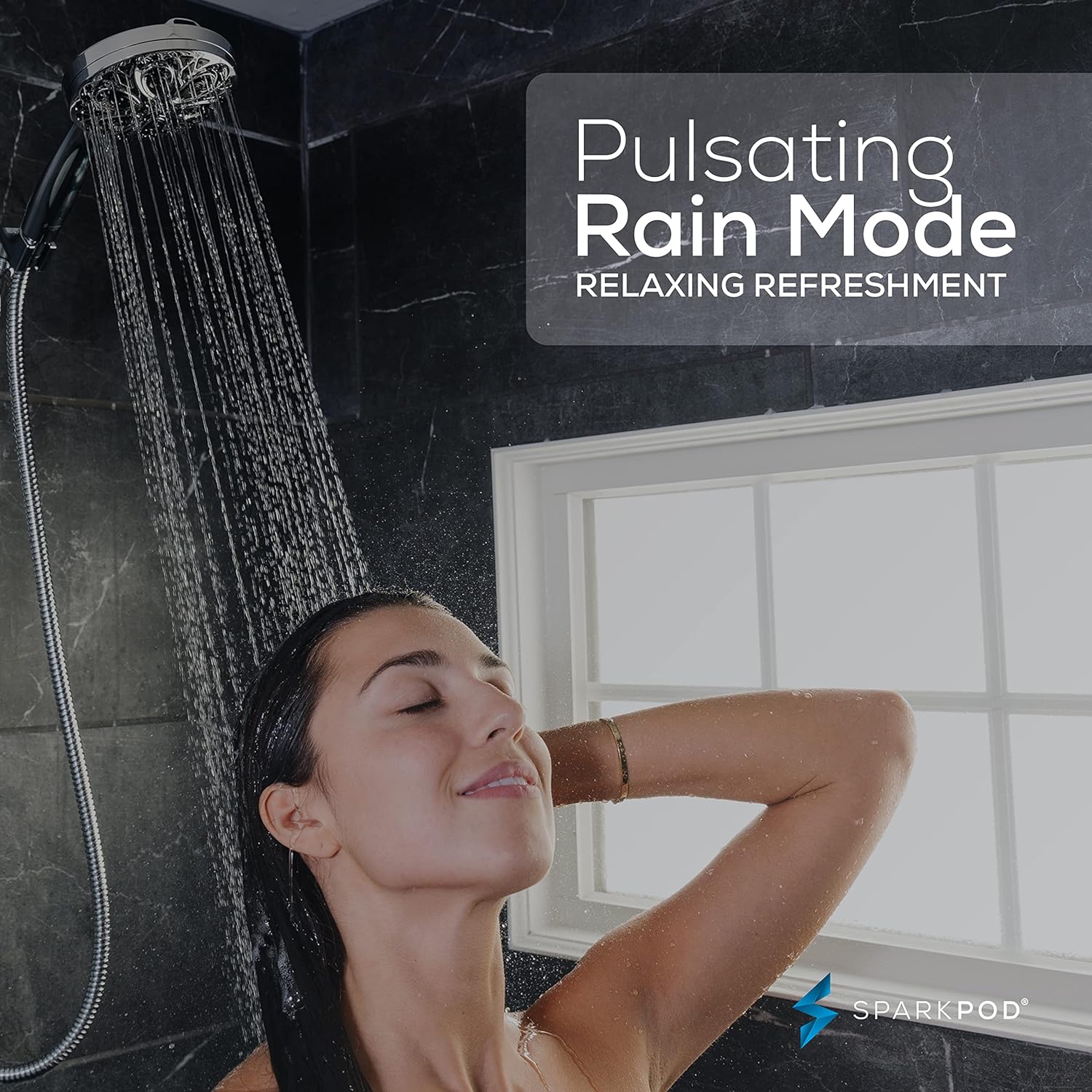 SparkPod  5`` Shower Head High Pressure 10 Functions Chrome