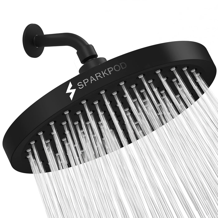 SparkPod Fixed Shower Head 20 cm Round Matte Black