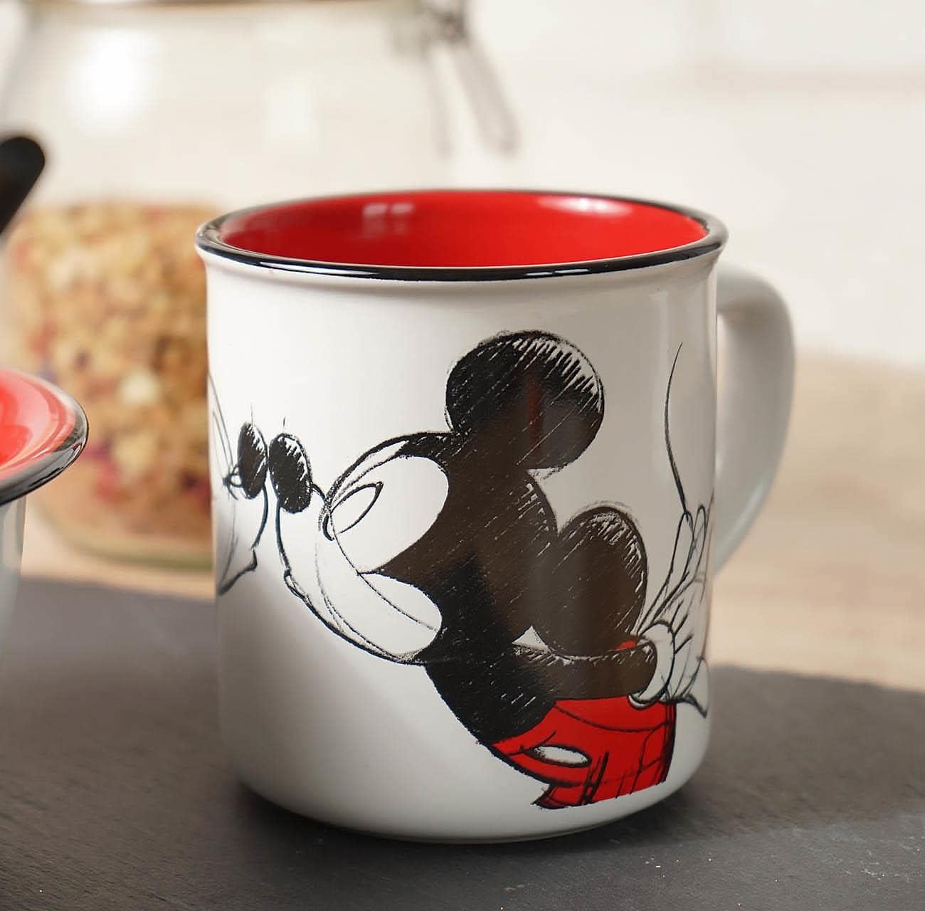 Disney Mickey & Minnie Tasse Kiss Sketch Emaille-Optik