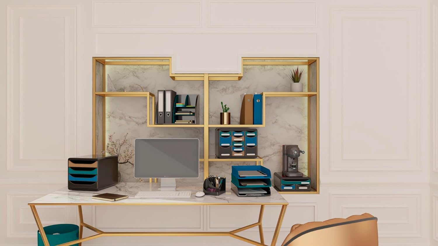 Exacompta - Ref 18228D - 1 Neo Deco Mag-Cube Magazine Rack - Duck Egg Blue