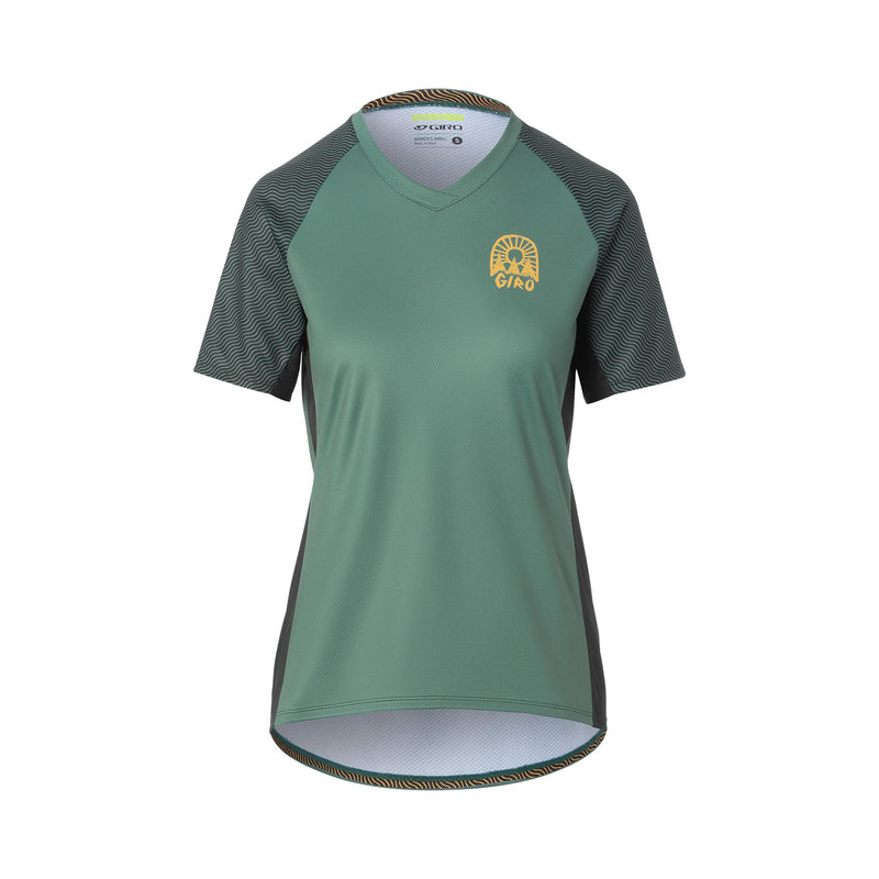 Giro Wavy Collection Women's Roust Short Sleeve MTB Jersey 2021 Grey Green XS