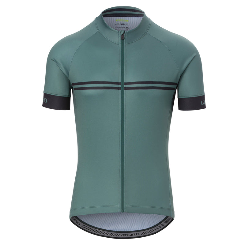 Giro Chrono Sport Short Sleeve Jersey 2021 Grey/Green Classic Stripe S