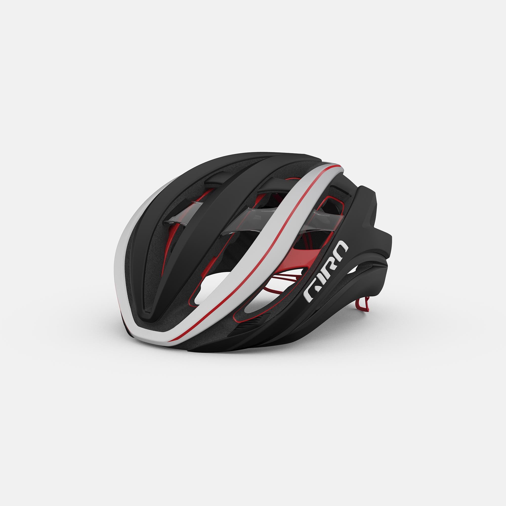 Giro Aether Spherical Road Helmet 2022 Matte Black / White/ Red S 51-55Cm